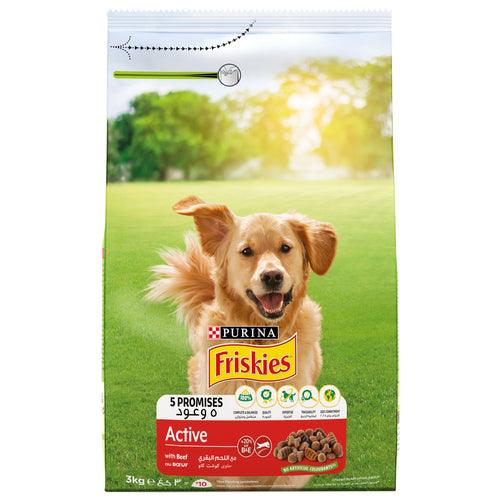 Purina FRISKIES ACTIVE Dog Food with Beef 3kg - PetYard