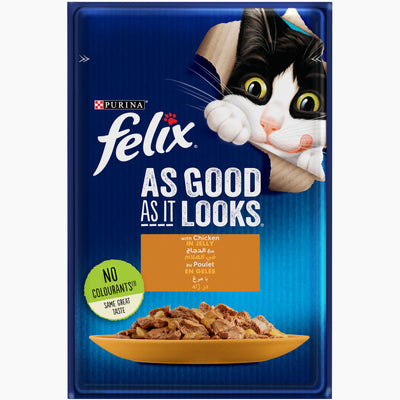 PURINA FELIX As Good as it Looks With Chicken in Jelly Wet Cat Food Pouch 85g - PetYard