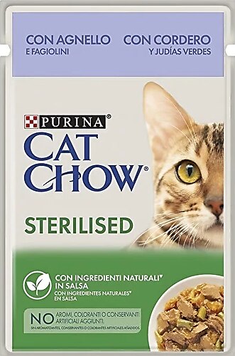 Purina Cat Chow Cat Chow Sterilized Wet Cat Food with Lamb Meat and Green Beans 85gr - PetYard